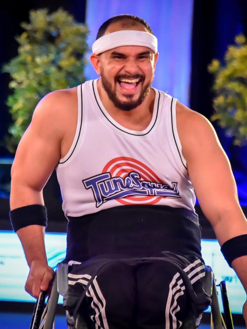 A male dancer in a wheelchair
